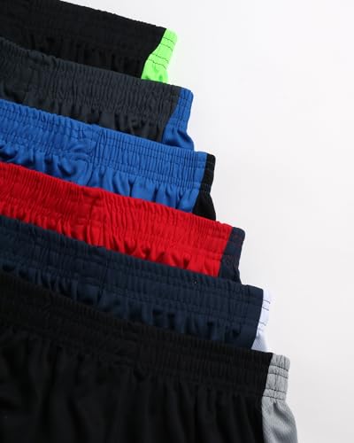 tko boys39 6-pack active performance mesh basketball shorts - quick dry boys athletic shorts 8-16