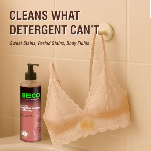 Image of Beco Natural Undergarment Laundry Detergent Shampoo | 500 ml | Lingerie wash, Balanced pH Formulation | Effectively removes Sweat, Body Oils and Menstrual Stains