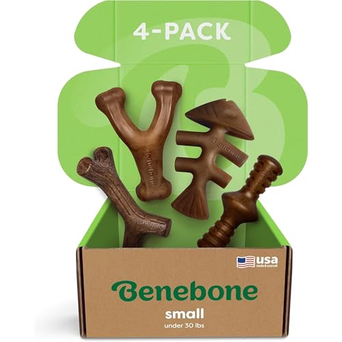 Benebone Small 4-Pack Dog Toys for Aggressive Chewers Under 30 lbs