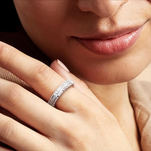 Ross-Simons 2.80 ct. t.w. Baguette and Round CZ Eternity Band in Sterling Silver2