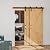SKYSEN 30in x 84in Double Sliding Barn Doors with 6FT Single Track Bypass Barn Door Hardware Kit, Unfinished Spruce Wood, Save Spacing, Easy to Install, Maximum Fit 49in Openning.(30-84-6FT-DGZ)