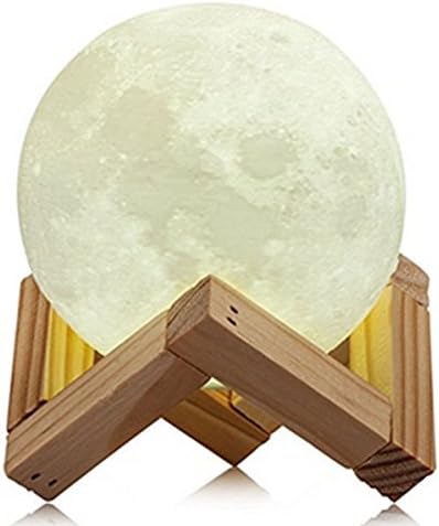 Personalized Night Light 3D Printing Customize Moon Lamp USB Charging Touch Control Brightness Two Tone Moon Light Baby Lamp Gift, Custom Made with Any Name Birthstones Text Picture (7.09 Inch)