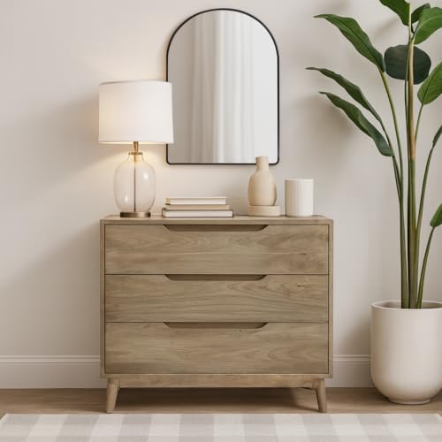 Image of Solid Wood Nova Chest of Drawer | Multipurpose Cabinet for Kitchen and Living Room Storage | Kitchen Cabinet | Finish - Tobacco Brown