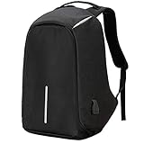 YOUPECK Anti-Theft Laptop Backpack Bags with USB Charging Port for Business Office Men Women Students Computer Bag Travel Pack Fits Under 15.6 Inch Laptop – Black