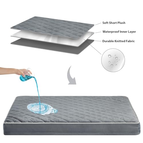 Wnpethome Orthopedic Dog Beds For Large Dogs, Extra Large Waterproof Dog Bed With Removable Washable Cover & Anti-Slip Bottom, Egg Crate Foam Pet Bed Mat thumb #5