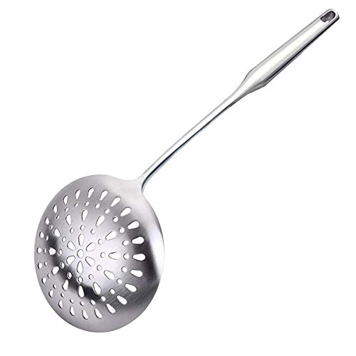 GreatBBA Skimmer Spoon - Stainless Steel Skimmers Slotted Spoon for Straining Fry Cooking - Chinese Wok Hot Pots Soup Mesh Strainer Spider Scoop