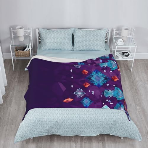 Couverture flanelle douce améthyste plaid chaud canapé lit - 5