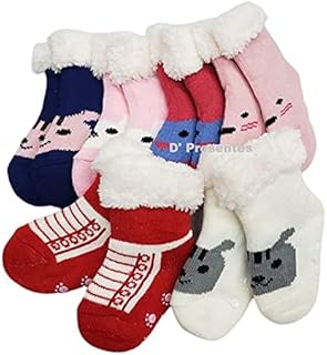 meia bebe 0 - 2 para meninas Meia De Lã Forrada, Inverno, Pelúcia meia quentinha Meias térmicas Meia Forrada do tipo Lã De Carneiro CORES SORTIDAS DESENHOS SORTIDOS Meia Forrada por dentro Meia Bebe Infantil Pelinho Térmica Antiderrapante Confortável