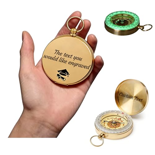 Brújula personalizada de latón con grabado luminosa miniatura 1