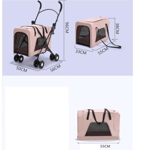 Carrito para perros extraíble y lavable con tracción en 4 ruedas 2