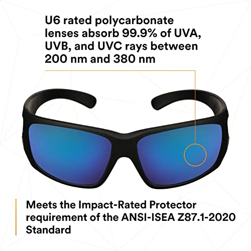 3M Maxim Elite 1000 Series, MXE1029SGAF-BLK, Black Frame Anti-Scratch Coating, Blue-Violet Mirror AS Lens4