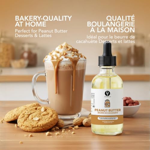 Image of Dolce Flav Peanut Butter Flavoring - Rich, Creamy Roasted Nut Taste | 2 oz Concentrated Extract for Baking, Desserts, Drinks & Protein Shakes | Graduated Dropper Included | Water-Soluble | Kosher | Made in USA
