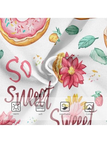 ZZKKO Strawberry Donuts Desserts Girls Underwear Toddler Panties for Girls Comfort Brief Size 2-8T3