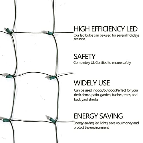 Led Christmas Net Lights Outdoor Christmas Decorations For Bushes,100Led 5Ftx5Ft Connectable Green Wire Net Christmas Lights For Outdoor Yard Mesh Shrub Tree Holiday Decor ,Ul Certified(Warm White) #TOP6