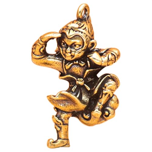 ESTINTENG Llavero de latón con colgante de mono del zodiaco vintage para coche, Mono