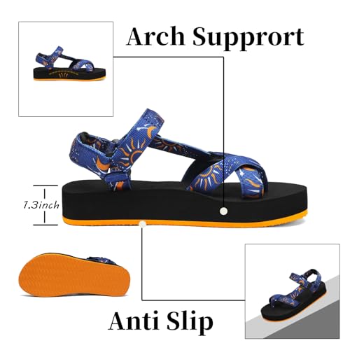 Image of Sport Walking Water Sandals for Women with Arch Support & Adjustable Straps Platform Sandals Women Height Increase