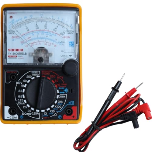 Image of 3600-TR Analogue Multimeter | AC /DC Voltage, DC Current, Resistance Tester | Portable Handheld Analog Meter for Electronics, DIY, Automotive & Professional Use