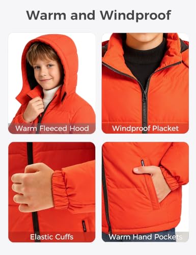 Image of wantdo Boys' Winter Coat Waterproof Puffer Jacket Parka with Removable Hood