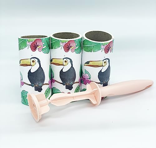 Image of House of Quirk Lint Roller1s Brush Reusable Sticky Picker Cleaner Roller Easy-Tear Sheets Pet Hair Lint Roller 10cm Sheet Set of 3 Rolls 180 Sheets, 60 Sheets Each roll - Horbill Bird