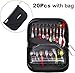 PLUSINNO Fishing Lures for Bass 20pcs Spinner Lures with Portable Carry Bag, Bass Trout Lures Hard Metal Spinner Baits Kit (20pcs with Bag)