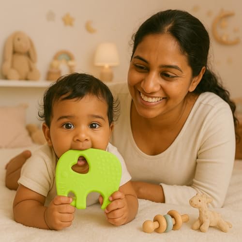 Image of Silicone Teething Toy for Newborn Baby Girls & Boys | BPA-Free, Food-Grade | Gum Relief, Chewing Aid |Teether| Easy-to-Grip Essentials (3+ Months)