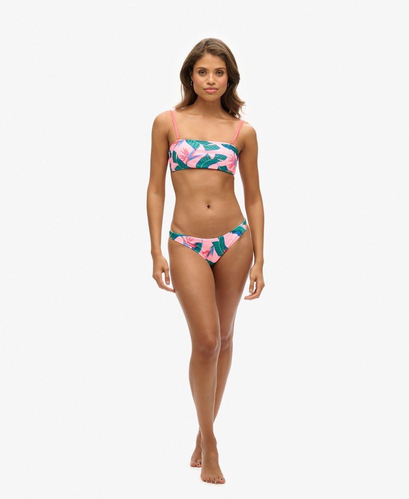 Superdry Damskie wyrafinowane majtki bikini z tropikalnym nadrukiem