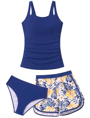 Image of TUONROAD Girls 3pcs Tankini Swimsuit Size 11-16 Bathing Suits for Teens
