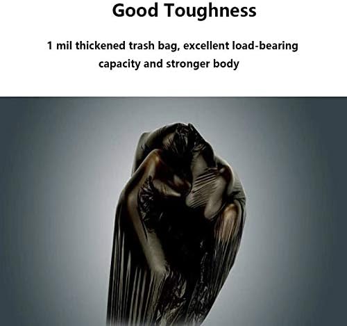 Miniatura 3 de Bolsa de basura negra de 13 galones de altura para cocina, 1 mil, bolsas de basura negras altas, 23.62 pulgadas de ancho x 31.49 pulgadas de alto,