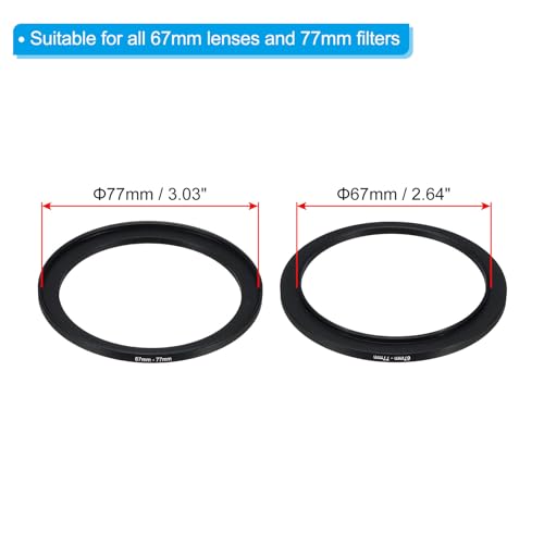 PATIKIL 67mm-77mm Metal Step Up Ring with Cleaning Cloth - Image 2