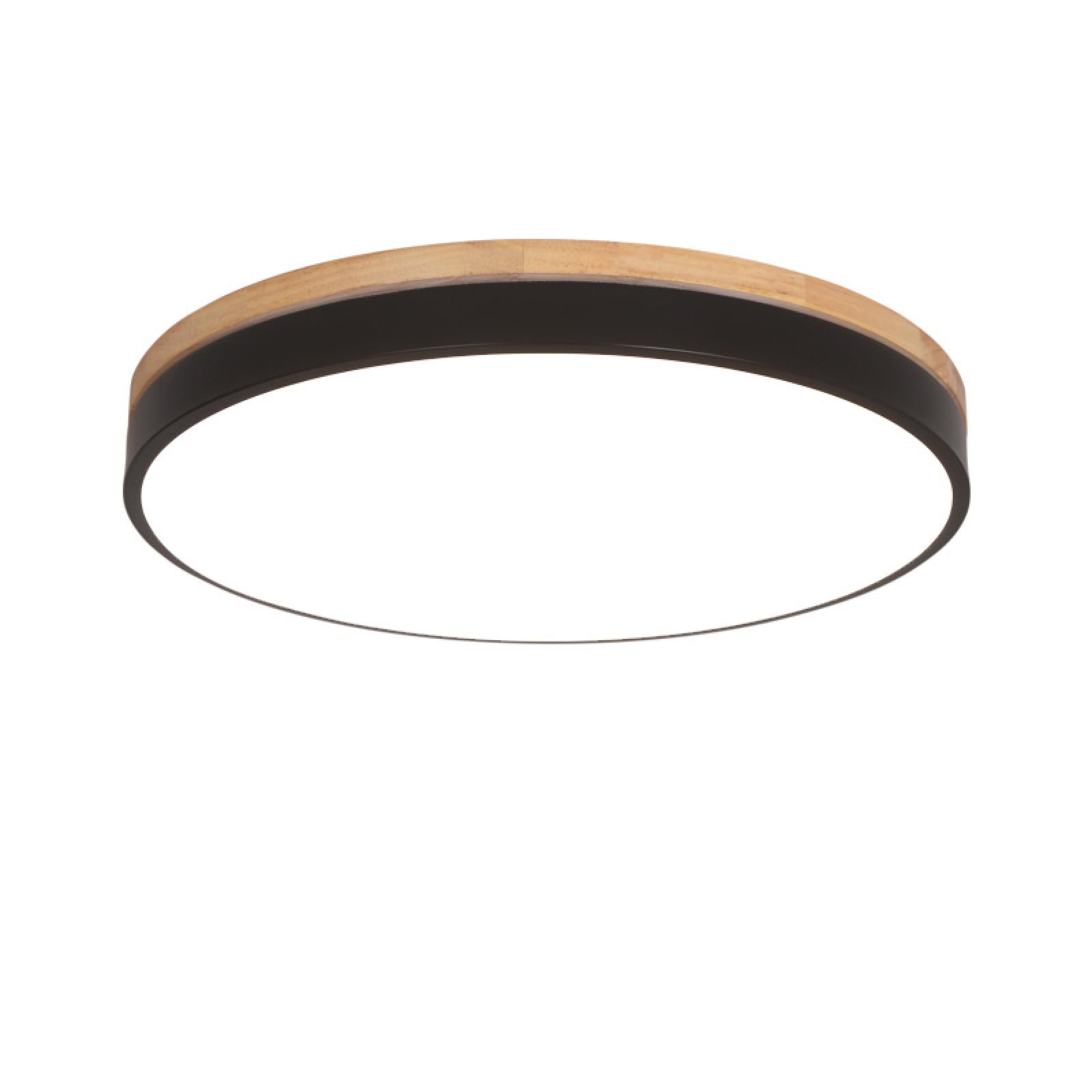 Pendant Lamps LED Ceiling Light Modern Round Wooden Flush Mount Ultra-thin Bedroom Kitchen Balcony(50CM 36W Black Warm White)