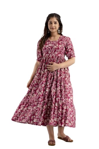 Image of New Elite Rayon Anarkali Maternity Feeding Kurti with Both Side Zipper