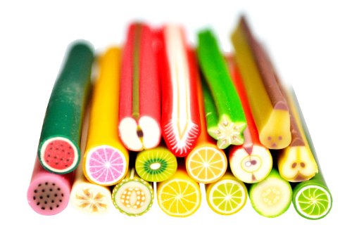 KM de Nails Fimo Frutas Juego con 17 Barras diferentes frutas