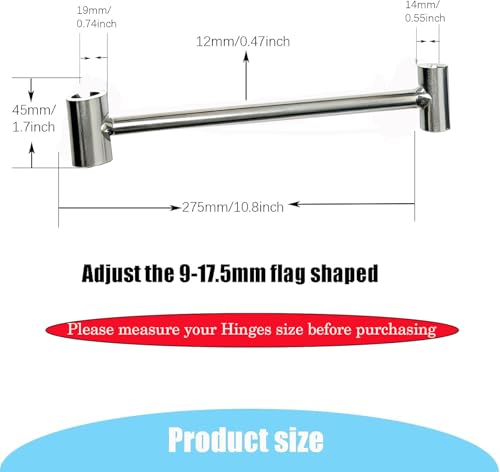Image of Door Hinge Gap Adjusting Wrench Tool, Upgraded Rolled Steel Door Hinges Adjustment Tool, 14-19mm Gap Adjusting Wrench, Rust-Proof Door Jamb Hinge Jig for Residential, Fire Doors, Light Sliver