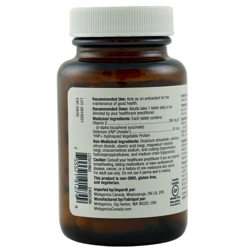 Metagenics E-400 Selenium, Antioxidant Supplement With Vitamin E To Help Support Cellular Health - 60 Tablets, 2 Month Supply #TOP6