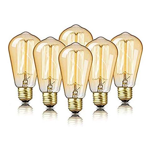 Vintage Edison ST64-60 W Glühlampe, dimmbar, Antik-Stil, E27, Sockel Bernstein Cover