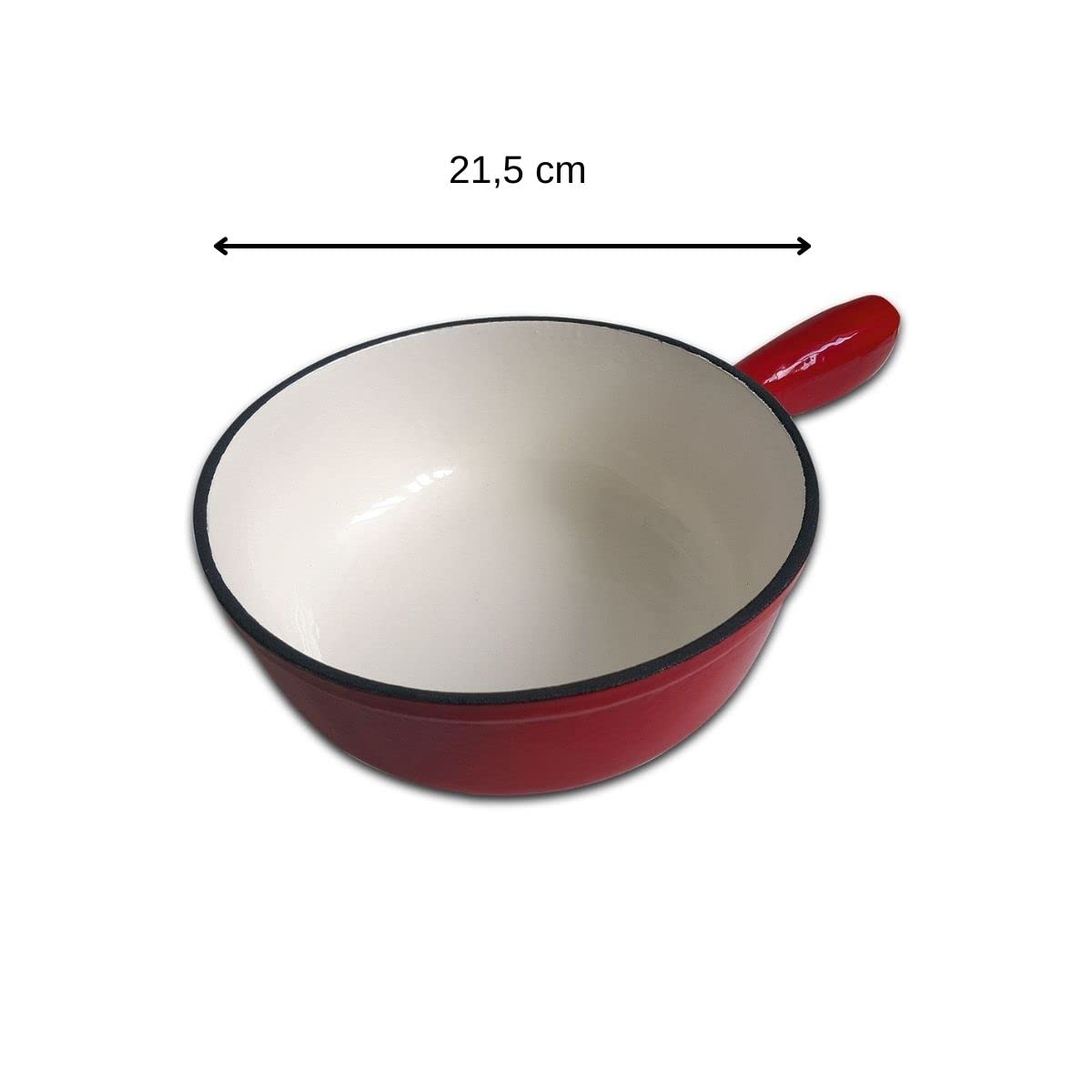 Rotel 1010150 - Caquelón para fondue (hierro fundido, incluye inducción, capacidad de 2 litros, 21,5 cm), color rojo