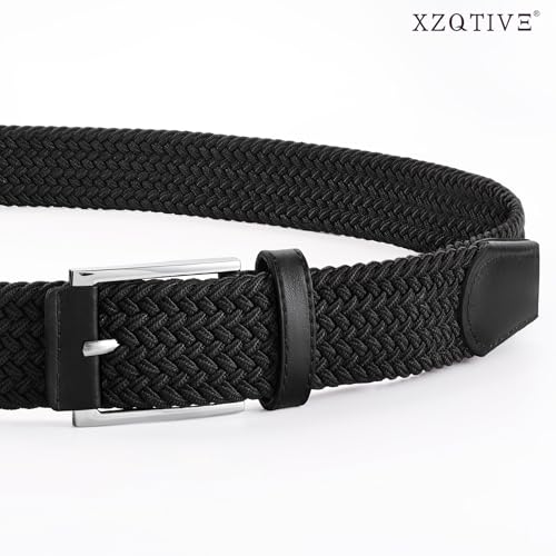 Image of XZQTIVE Braided Stretch Belt Mens Gift Elastic Woven Belt for Golf Casual Pants Shirts Jeans