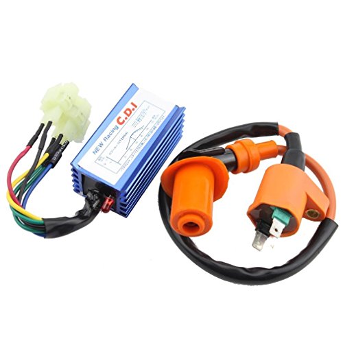 GOOFIT CDI Racing, Moto 6 Pines con Bobina de Encendido Rendimiento para Quad 50cc 60cc 80cc 125cc 150cc Pit Bike Motor 139QMB Ciclomotor y Scooter Go Kart