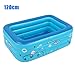 Produktbild MANWEI Pool 110/120 / 140Cm Kinder Badewanne Baby Heimgebrauch Planschbecken Aufblasbarer Quadratischer Pool Kinder Aufblasbarer Pool Ocean Ball, 1,2 M, Russische Föderation