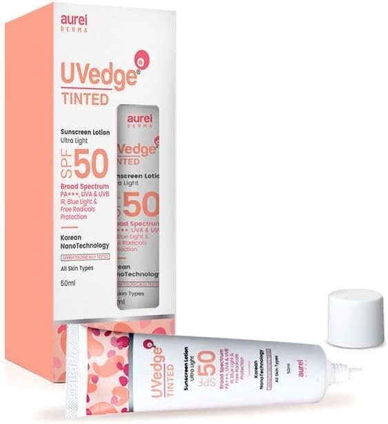 Uv-edge Tinted Sunscreen Lotion SPF 50 Ultra Light -50g, All