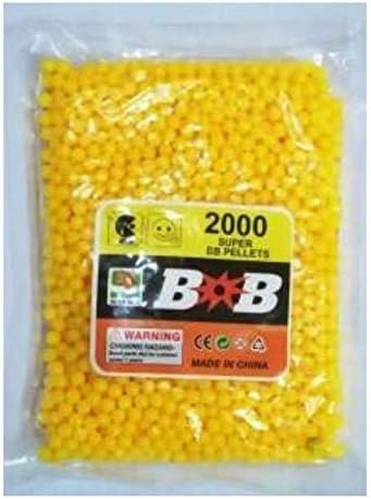 6 MM Plastic BB Bullets for Toy Guns & Air Gun | Pack of 2000 Pcs | Yellow Colour