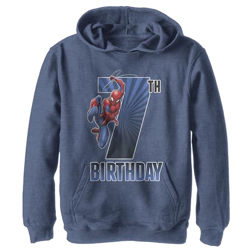 Sweat à Capuche Spiderman pour Enfant de 7 Ans de Couleur Navy Heather en Taille XL