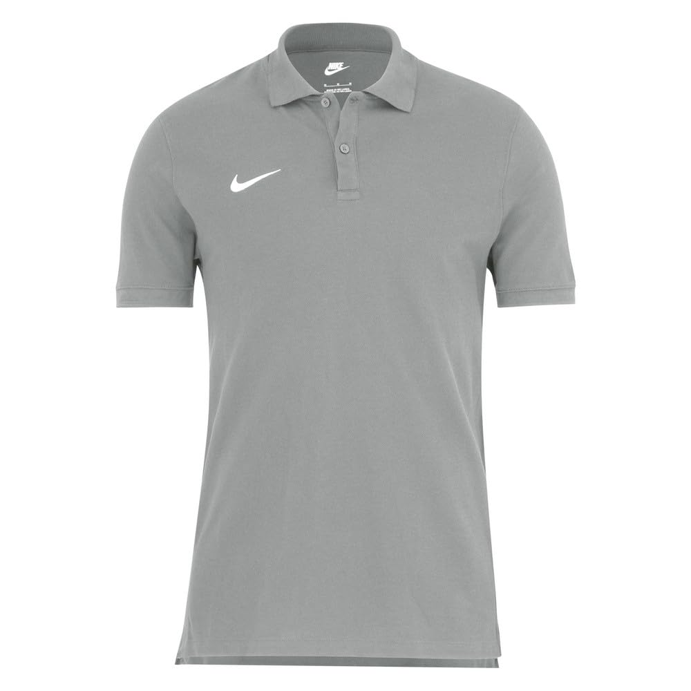 NIKE Mens Team Cotton Polo - Dark Heather Grey