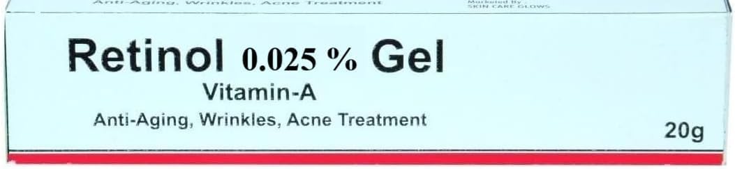 Retinol Gel 0.025 Vitamin A Repairs Fine Lines & Wrinkles, Scar Treatment, Anti-Aging Formula, 20g