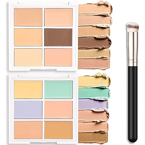 evpct 12 Color Conceal Correct Cream Contour Makeup Palette for Mature Skin Color Correcting Conceal trouble spots dullness dark circles Correct discolorations Camouflage imperfections Covers redness Cover