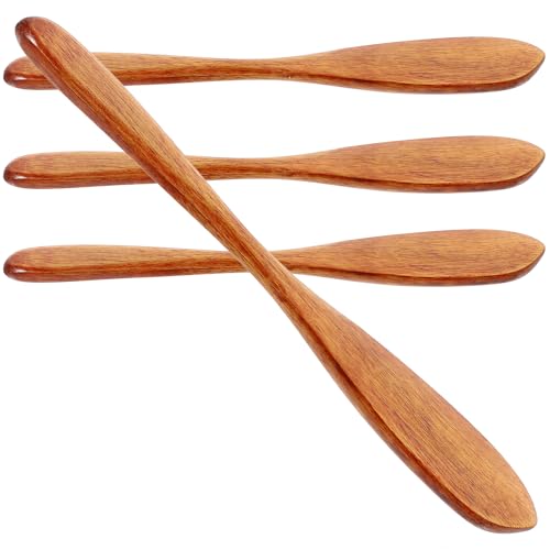 UPKOCH 4 StüCk Holzbuttermesser - Handgefertigte Schwedische FrüHstüCksmesser, KäSe Streuer, Marmeladenmesser, Kuchenmesser, KüChenwerkzeug