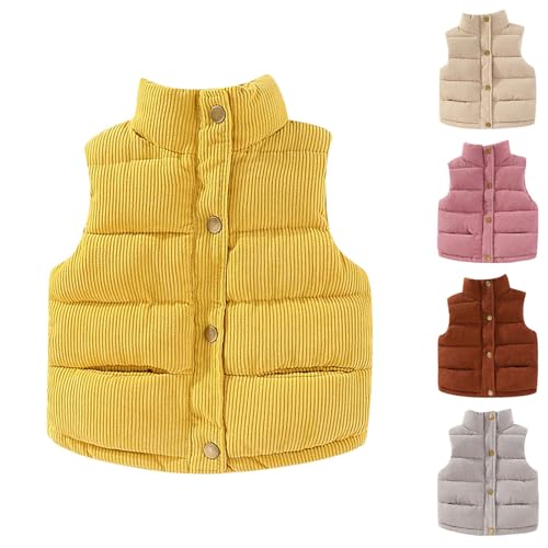 Baby Boys Girls Vest Winter Warm Lightweight Padded Vest Outerwear High Neck Zip up Cute Sleeveless