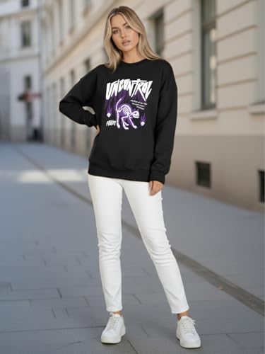 Image of LEOTUDE Women's Boyfriend Fit Loopknit Sweatshirt | Full Sleeve Drop Shoulder | Sweatshirt for Women