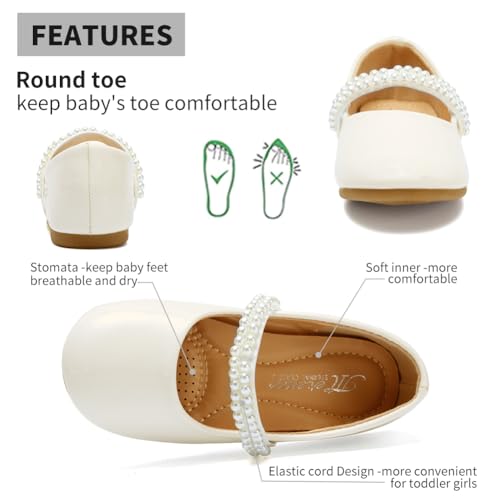 CIOR Toddler Girls Ballet Flats Shoes Ballerina Bowknot Jane Mary Princess Dress Shoes for Wedding Party School4