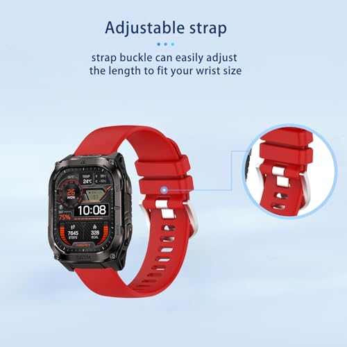 Correa para Smartwatch KOSPET Tank M4C de silicona roja miniatura 6